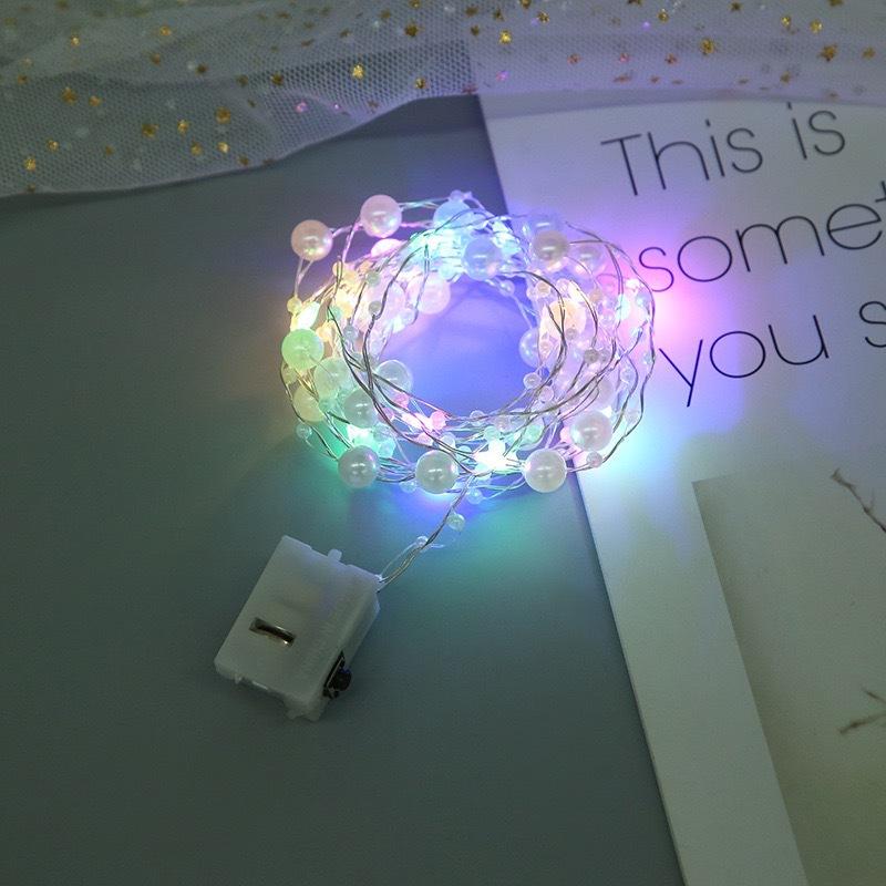 Battery Pearl LED Lights, Pearl LED Copper String Lights Fairy Lights, Wedding Family Party LED Lights, Christmas Decoration Lights