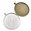 2 peças/lote 45mm 50mm 58mm Tamanho Interno Banhado a Prata Antiga Bronze Estilo Clássico Base para Cabochão Charms Pingente