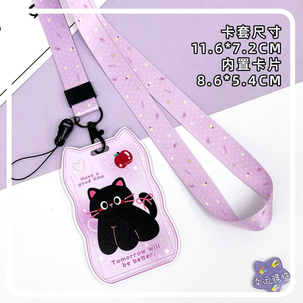 Creative Cat Ear Wave Card Cover Student Campus Cards Case Employee Id Card Holder Sliding Cover ABS ID Holder Bus Card Holder