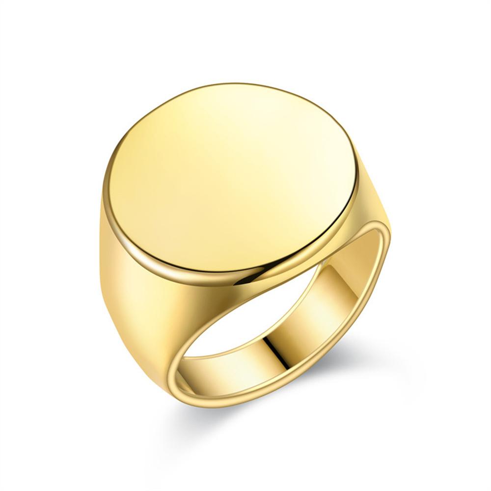 Punk Neue Mode Kreis Runde Ringe Männlich Gold Silber Farbe Edelstahl Geometrie Großer Ring für Männer Party Schmuck Geschenk 2025