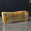 Creative Carved Green & Jade Sandalwood Gold-Painted Travel Comb for Men & Women