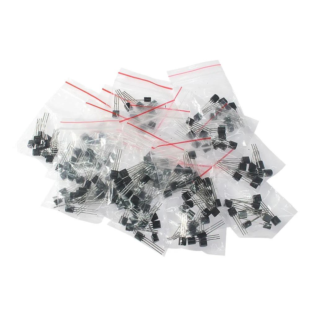 50-900PCS Transistors Kit NPN PNP S8050 S8550 S9012 2N3904 2N3906 C1815 A1015 MJE13001 BC327 BC337 BC517 BC547 BC548 BC549 BC558