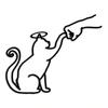 Modern Metal Cat and Hand Wall Art with Angel Cat Sculpture Indoor Outdoor Decor