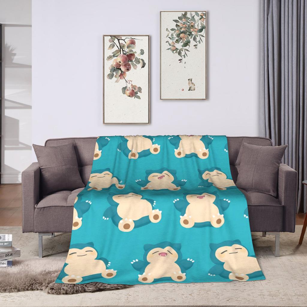 Snorlax More Sleep Please Blanket  Warm Fluffy Plush Throw Blanket For Couch Chair Picnic Flannel Bedspread Bed Cover