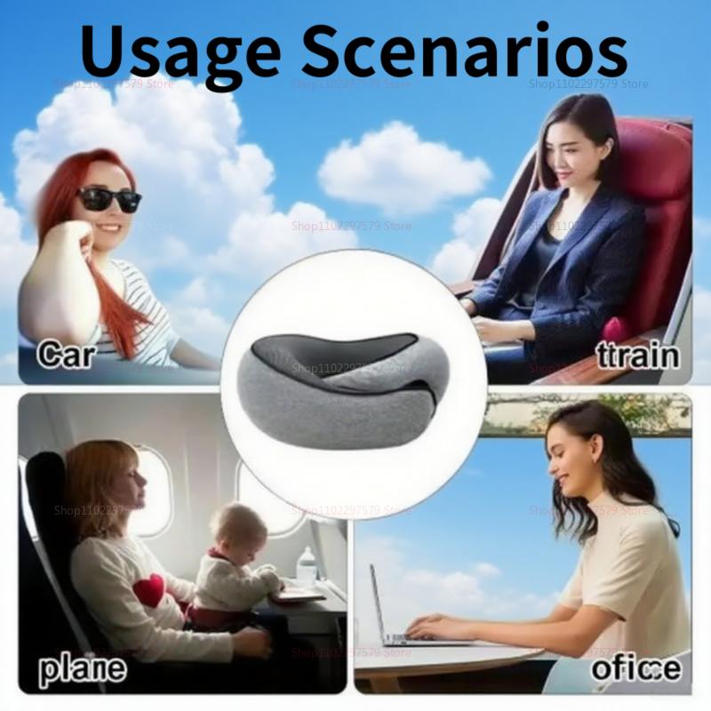 Travel Neck Pillow Memory Foam U-shaped Pillow Snail Style Travel Neck Support Portable Adjustable Soft Noon Break Sleep Pillows