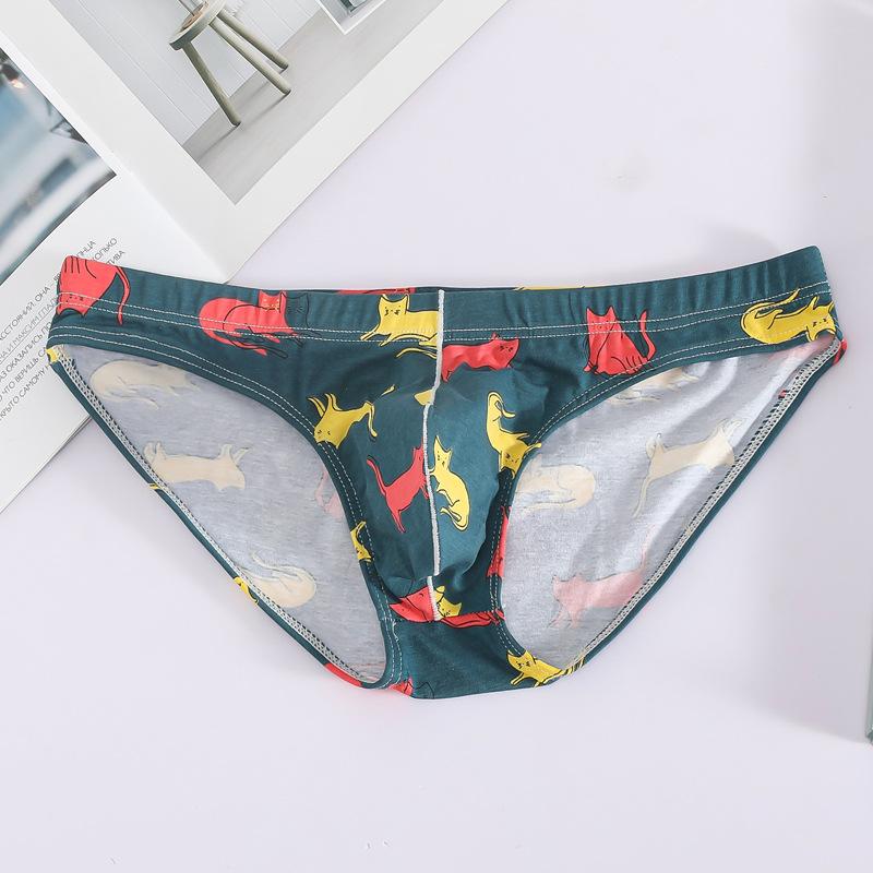 Men's Cotton Breathable Bottom Waist Triangle Underwear Men's Printed Underwear
