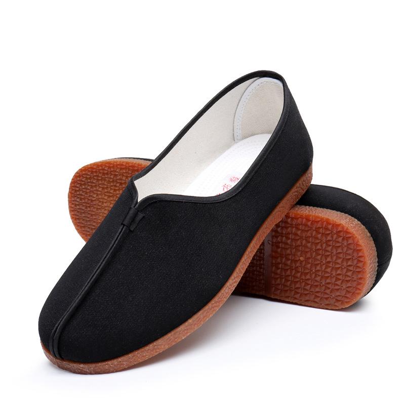 

Men s Old Beijing Round-Toe Black Cloth Tai Chi Kung Fu Shoes with Ox Tendon Sole Size 40 чорний