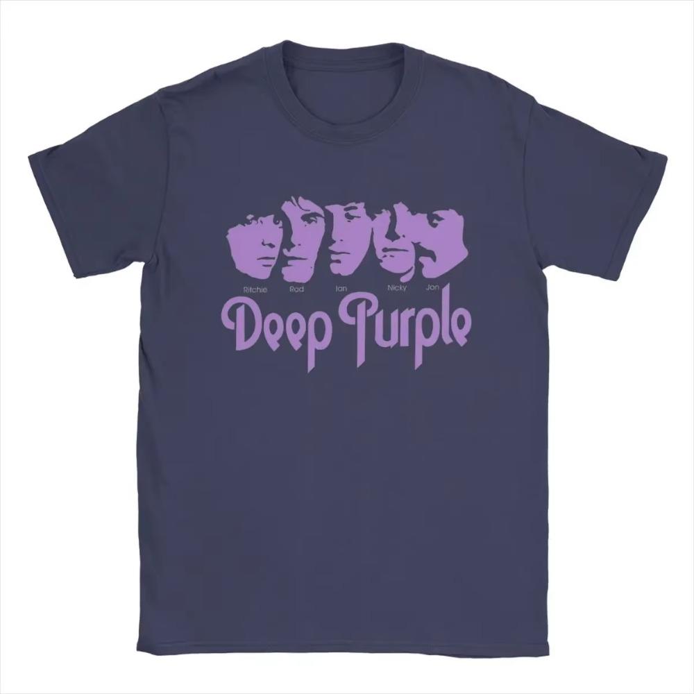 Men T-Shirts Deep Purple Novelty  Tees Short Sleeve T Shirt Crew Neck Tops Summer