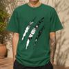 2026 New Pure Cotton Tshirt Ripped Claw Mark Leopard Eye Creative Print Trendy Unisexs Crew Neck Top Casual Short Sleeve
