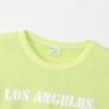 Champion Short Sleeve Crew Cotton USA Rubber Lime Kids' T-Shirt, Neck, 100% LooseFit, Print, Girls' Casual, Mist, CK-B319