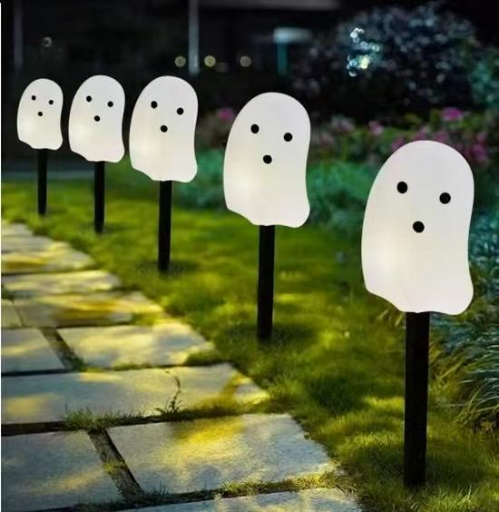 Halloween Solar Pumpkin and Ghost Outdoor Waterproof Garden Lights