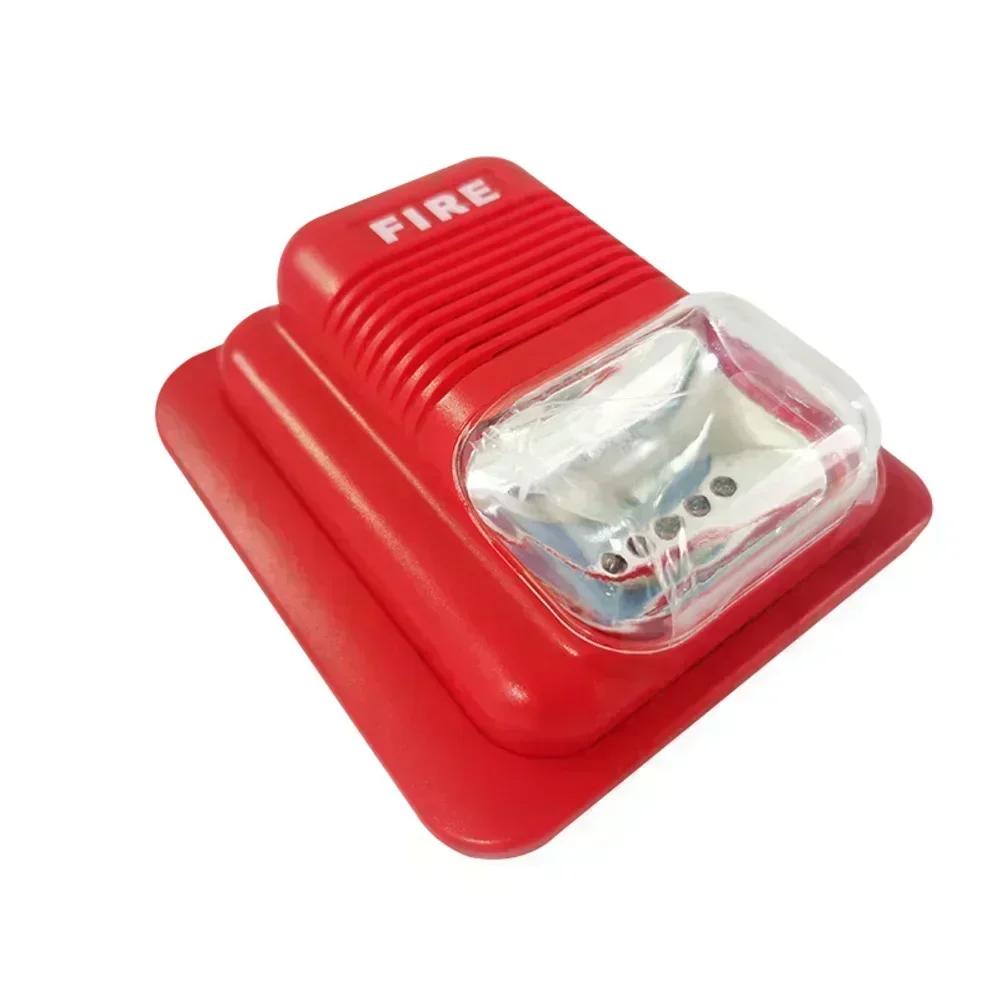 12/24V DC Wired Sounder And Light Siren With LED Strobe Light And Speaker. 105dB Fire Alarm Strobe Siren Security System
