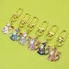 Cartoon Cat Print Heart Lobster Clasp Set - Cross-Border Droplet Oil Design