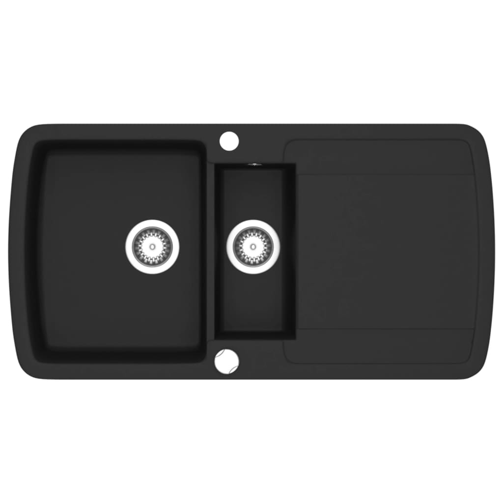 Granite Double Kitchen Sink Black