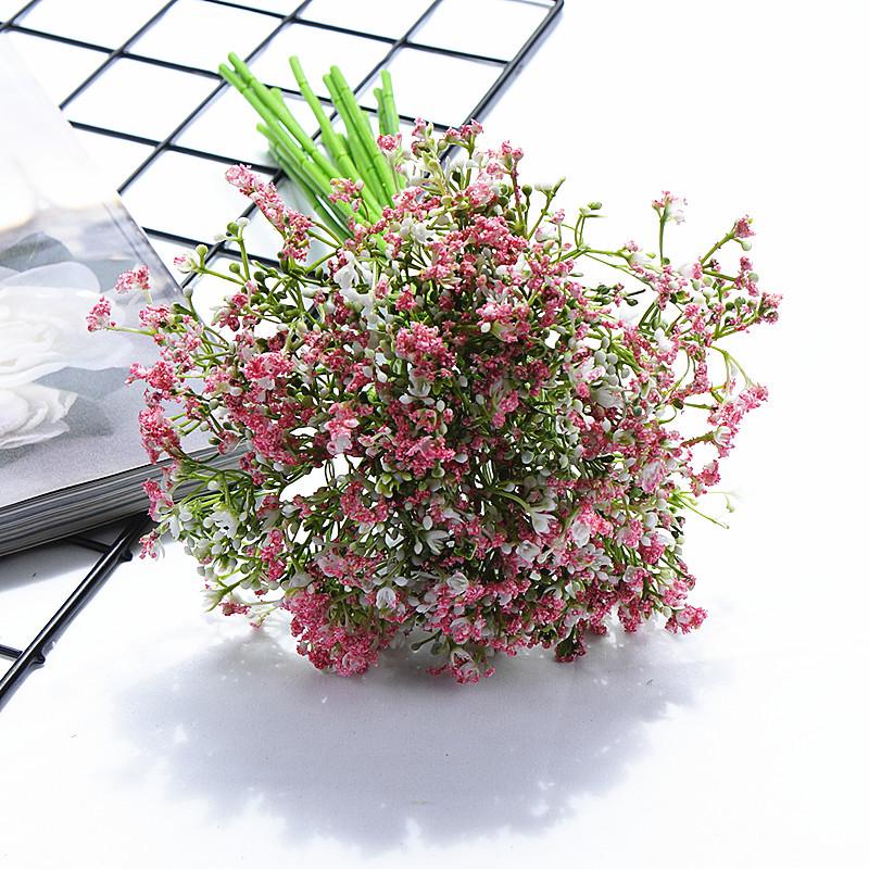 

36cm 16 Branches/Bunch Evening Primrose Simulation Flowers White Green Purple Pink Flowers Home Decoration Wedding Flower Art 1 bundle рожевий