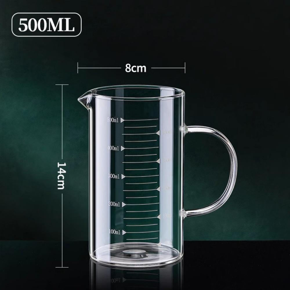 250/350/500/1000ml Glass Measuring Cup With Handle 1pc High Borosilicate Glass Milk Coffe Measuring Mug Heat-resistant Cup