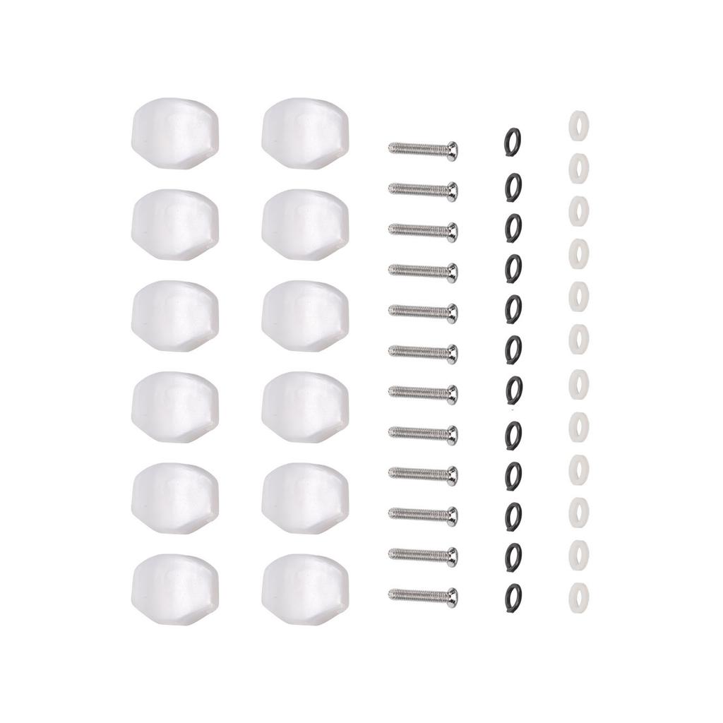 12Pcs Guitar Tuning Pegs Buttons Plastic Machine Head Tuner Knobs for Folk Classical GuitarsSmall Squares