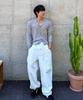 Nitied Outstring Curved Cotton Balloon Pants White