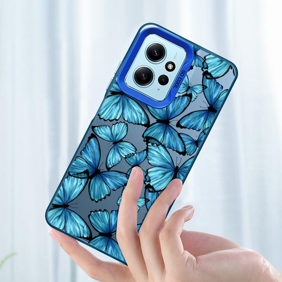 Case for Xiaomi Redmi Note 10Lite 10s 14 13 Pro Plus 12s 9s 11s 13 12 11 Pro Soft Shell Beautiful Blue Butterfly