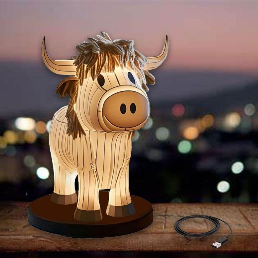 3D Tier Tischlampe Rinderförmige Nachttischlampe Mode Kalb LED Lampe Büro