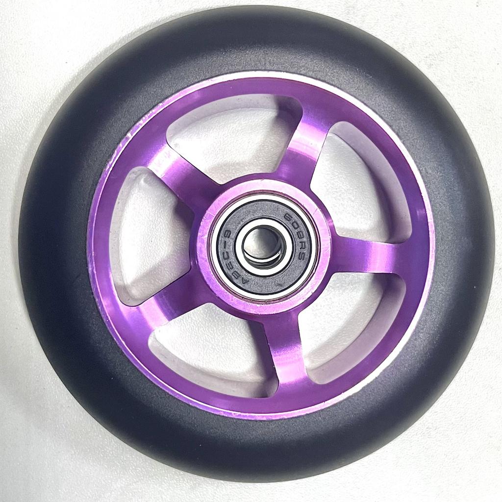 100mm Scooter Wheels Replacement with Bearings Aluminum Wear-Resistant PU Stunt Scooter Parts Kick Scooter Accessories 2pcs/set
