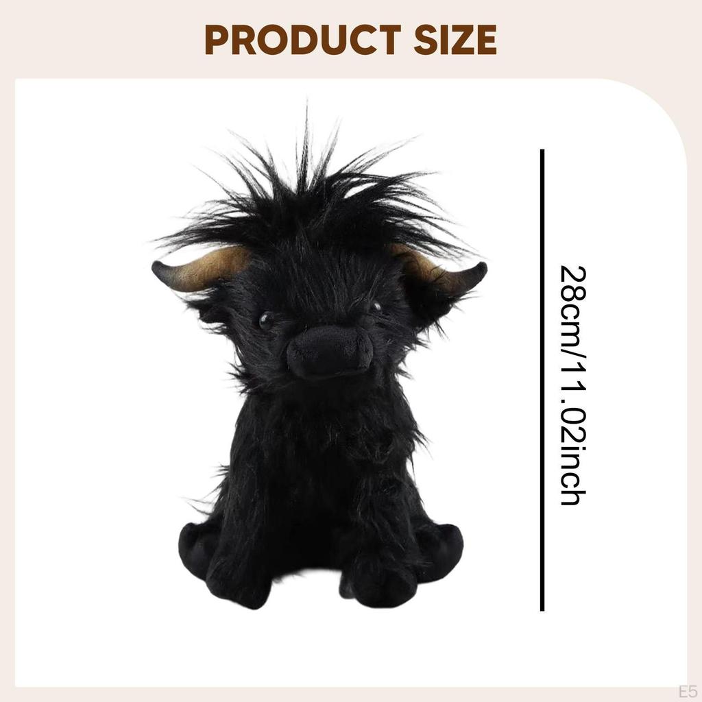 Plush Highland Cow Doll Snuggling Hugging Sofa Ornament Birthday Gifts Teens brown