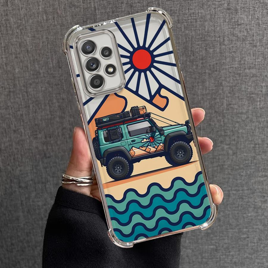 Case for Samsung Galaxy A52 A17 A33 A25 A13 A15 A26 A16 A35 A36 A21s A24 Soft Cover Cartoon Cool Car