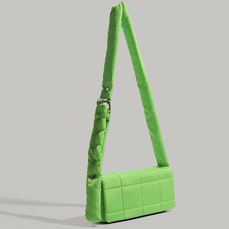 High-End Niche Underarm Bag Down Bag Mesh Pillow Bag Single Shoulder Handbag Winter New Crossbody Small Square Bag Trendy