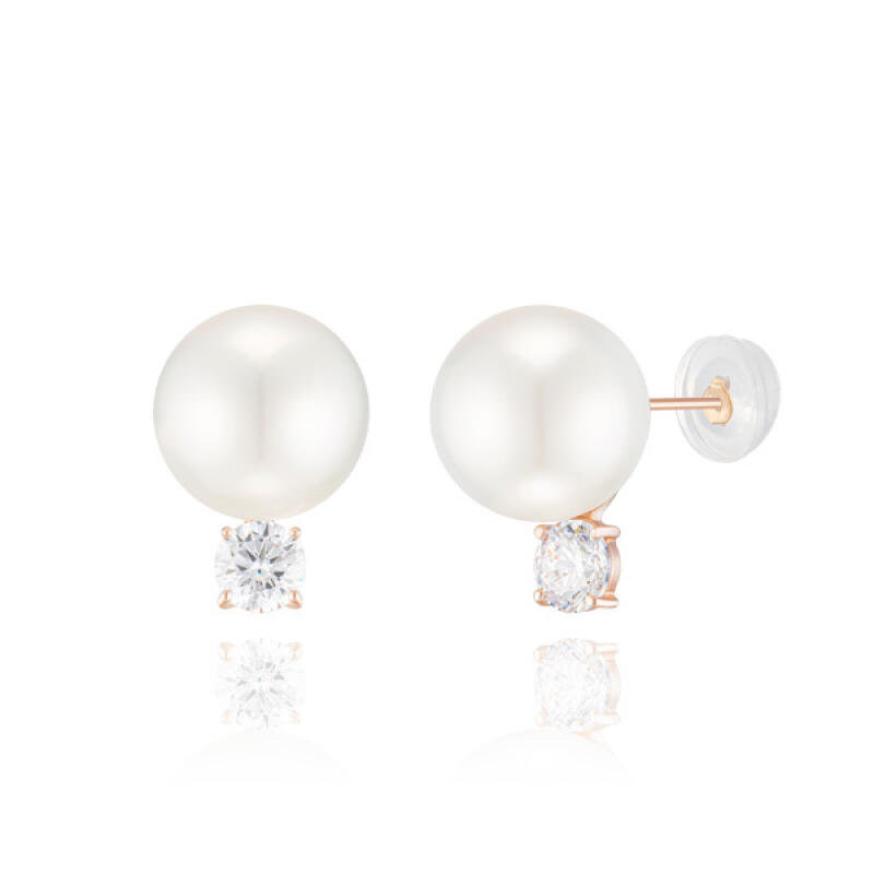 

14K Gold Earrings with Glow Pearls BE02019 Pink Gold