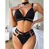 Women's Fashion, Sexy Lacquer Leather Hanging Strap, Fun Underwear Set