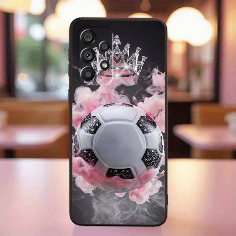 Anime Football Design Phone Case For Samsung A41 A35 A34 A33 A32 A25 A24 A23 A21s A06 A05 A04 A03 Note 10 20 Ultra 5G Black