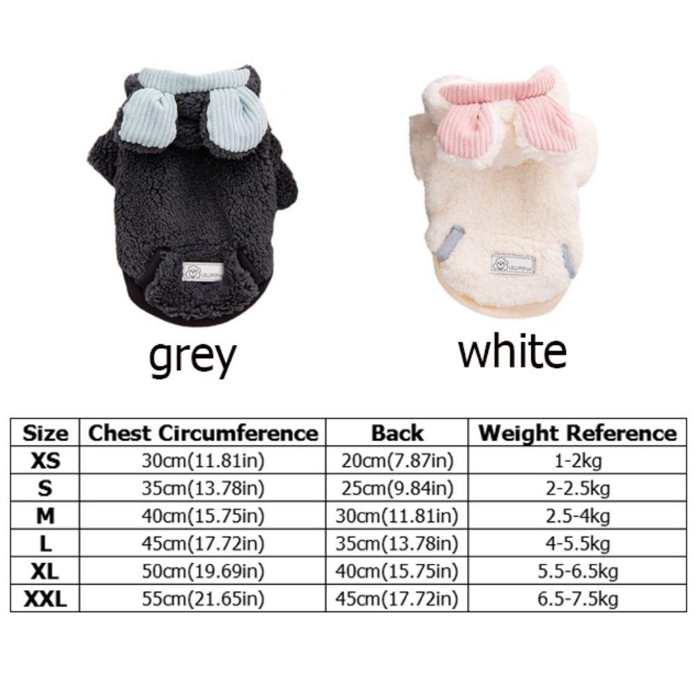Cute Bear Ear Winter Dog Hoodie Soft Warm Dogs Coat Jacket Thickened Comfortable Puppy Plush Sweater for Cat Dogs