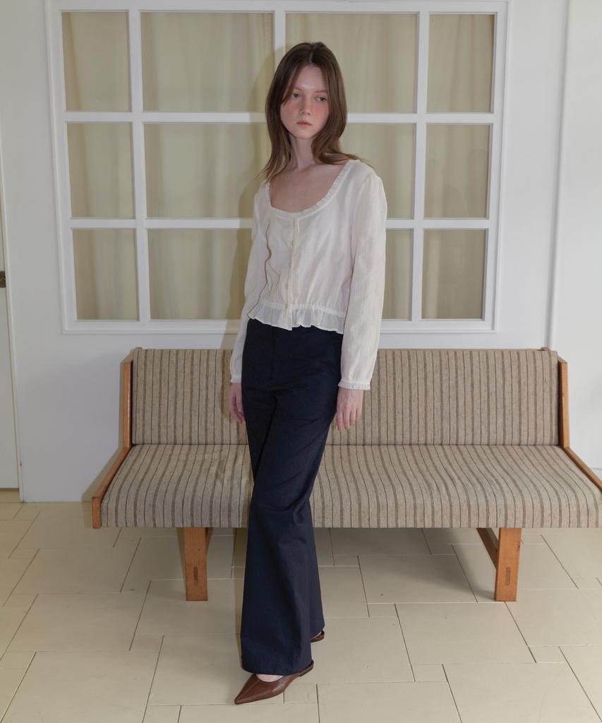 Aente Vintage Boots Cut Pants - Navy