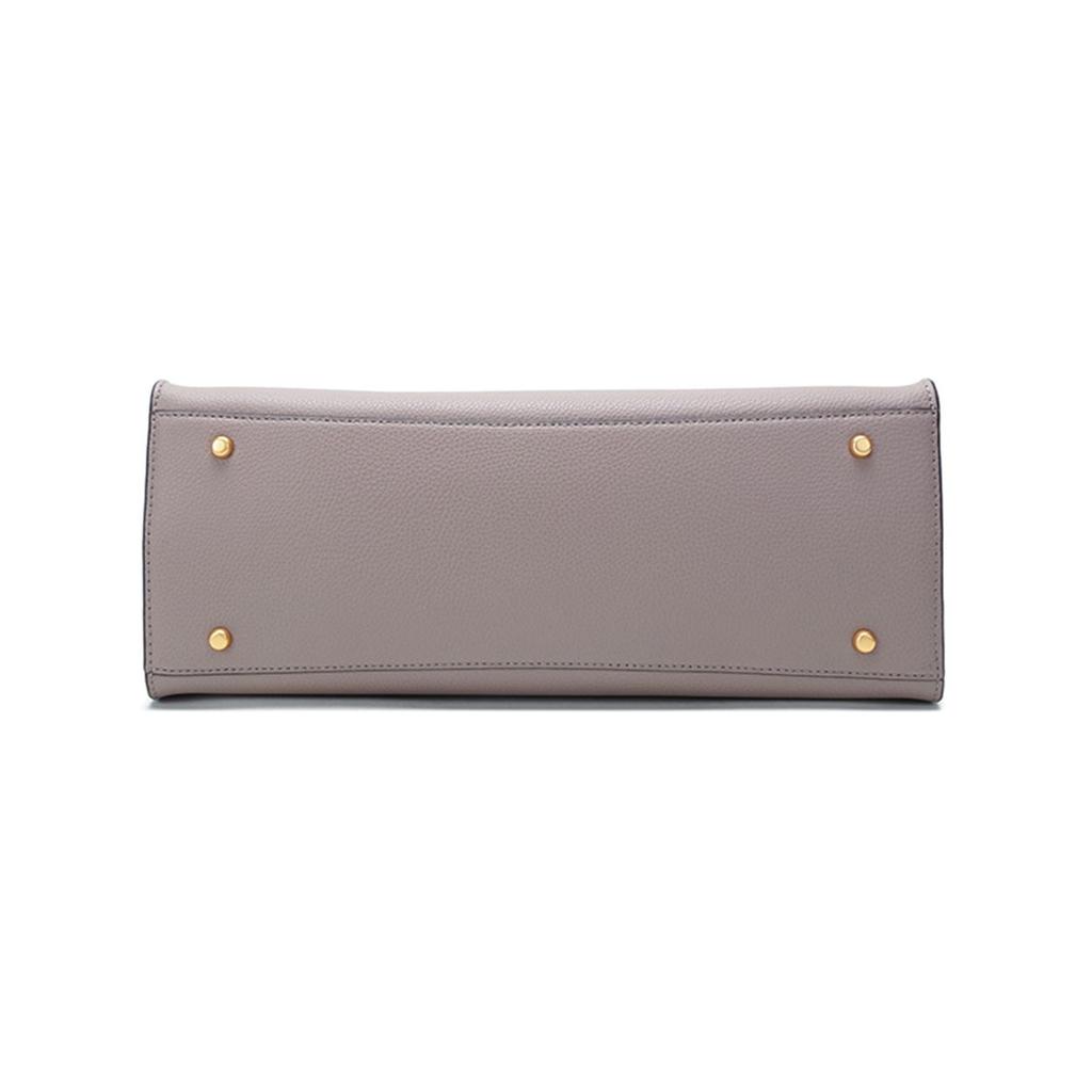 Tory Burch Walker Metallic Double T Logo Leather Shoulder Bag Large Women Shoulder Bag Gray 73623-082