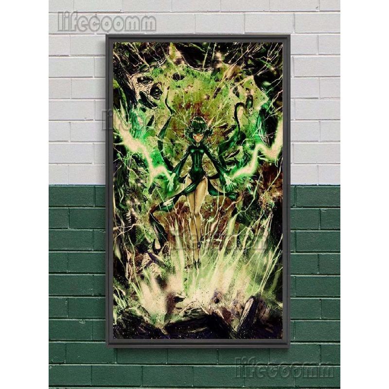 Vintage One Punch Man Anime Wall Art Psykos Tatsumaki Canvas Painting Poster Unique Home Decor for Anime Fans