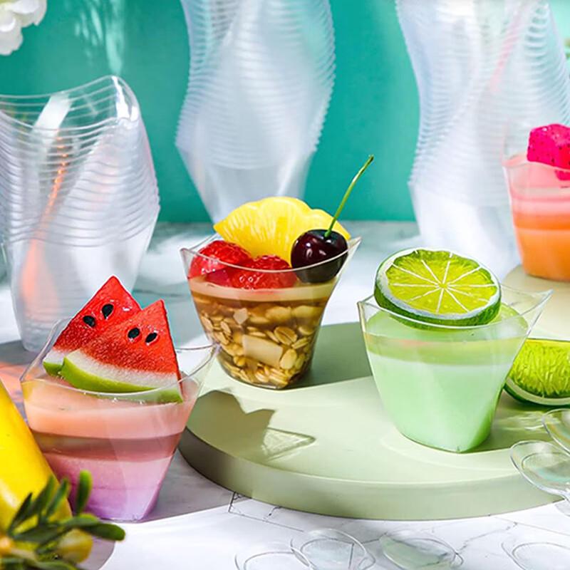 120ML Disposable Plastic Mousse & Pudding Cups with Spoons