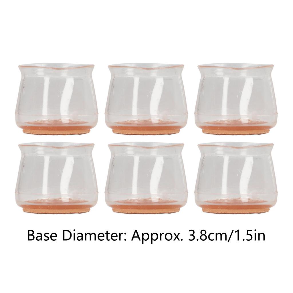 24PCS Chair Leg Floor Protectors TPR Felt Bottom Non Slip Reduce Noise Furniture Leg Pads for Hardwood Floors