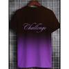 Men's gradient art T-shirt 3D digital design, round neck, short sleeves