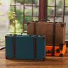 Vintage European-Style Leather Handheld Wooden Suitcase for Storage, Travel, and Wedding Photography Props