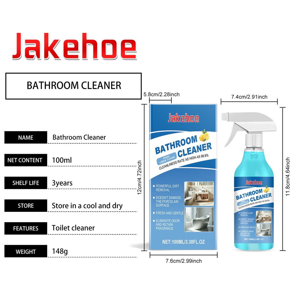 Bathroom Descaling Spray Water Spot Removing Shower Glass Scales Cleaning Toilet