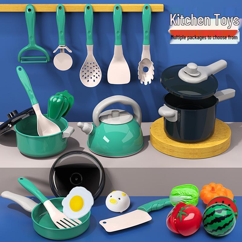 Children's Pretend Play Kitchen Set: Cooking Utensils & Cutting Fruit Toys