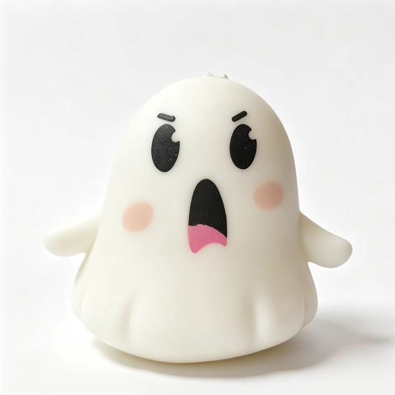 Cute Ghost Fidget Squeezable Toy With Soft Touch And Stress Relief Perfect For Desk Decor Halloween Gifts And Daily Use