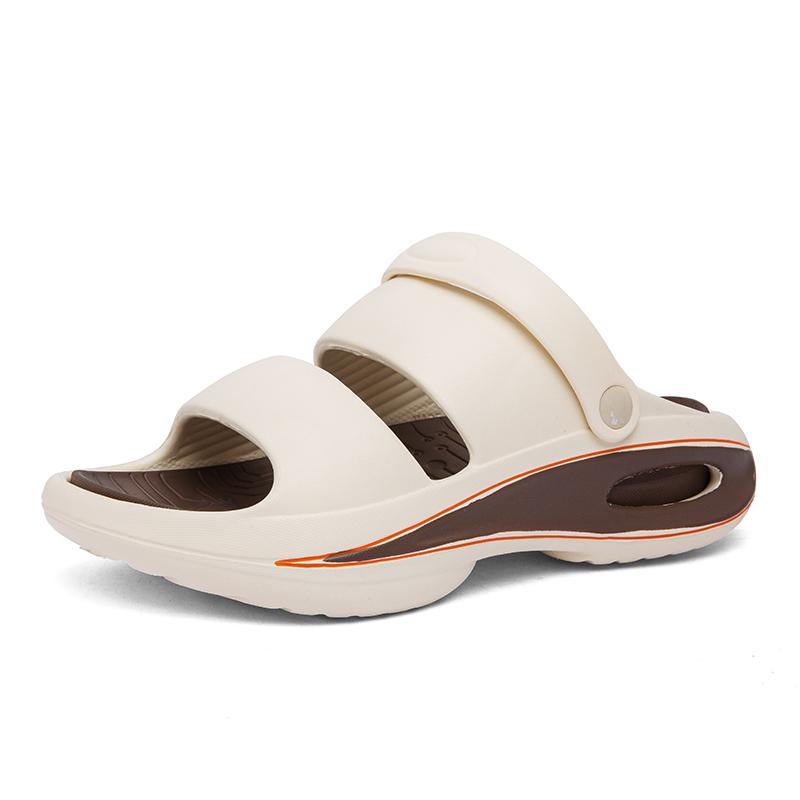 

Новые модные мужские летние сандалии для отдыха на открытом воздухе, нескользящие, повседневные, мужские тапочки из ЭВА, легкая мужская обувь с толстой подошвой, основной толчок 40-41 бежевый