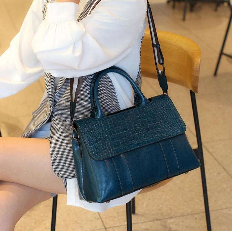 Echtleder Damen Handtaschen Luxus Designer Damen Tragetasche Retro Große Kapazität Umhängetasche Schultertasche Rindsleder Handtaschen