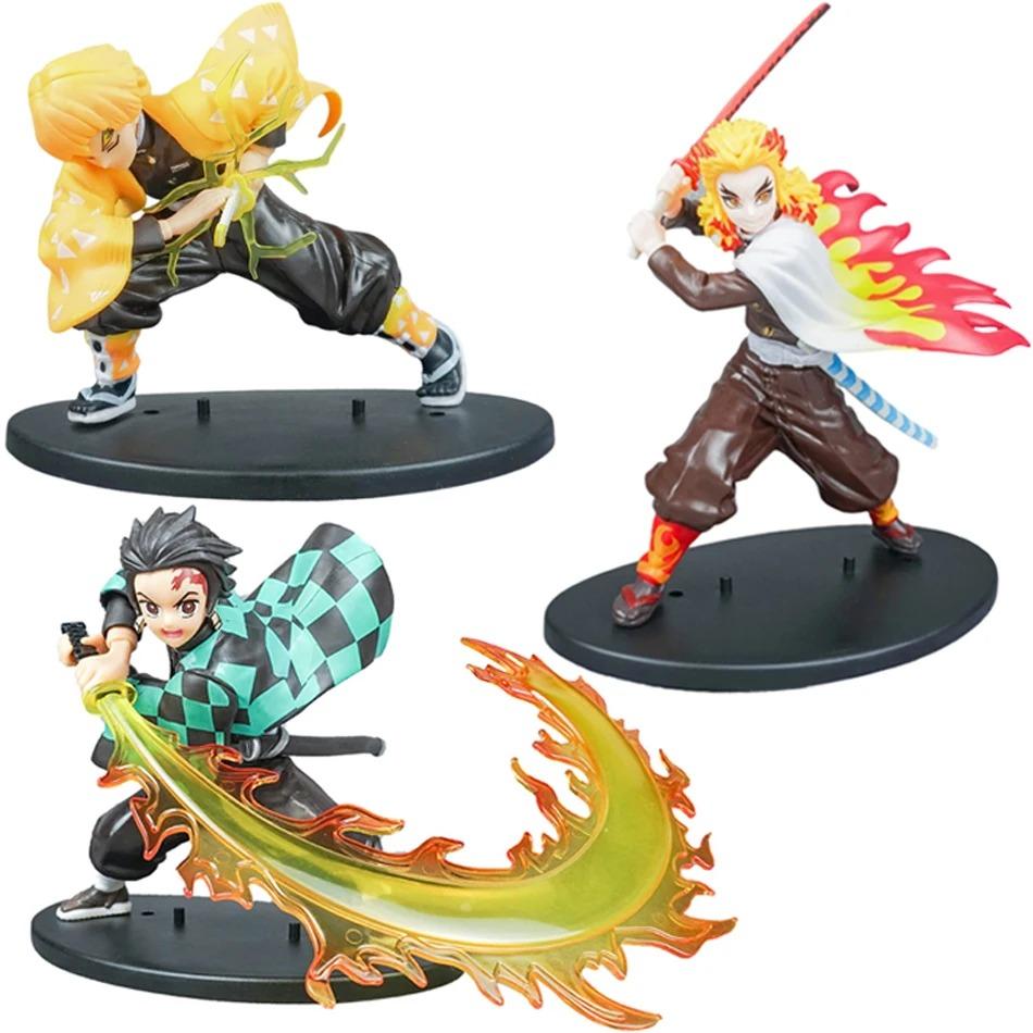 14-22cm Demon Slayer Anime Figure Tanjirou Agatsuma Zenitsu Kyoujurou Model Action Toy Kids Gift PVC collection for Poseable Articulated Scale 2