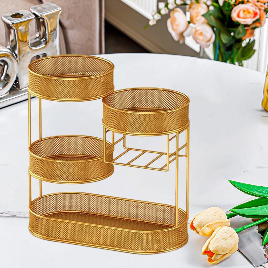 4 Tiers Iron Fruit Basket Snacks,Container Home Decoration Kitchen Storage Organisation,Space Saving
