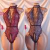 Transparent Lace Deep V Bodysuit Women Erotic Backless Open Side Sexy For Night Teddy Babydoll Crotchless Seductive Underwear