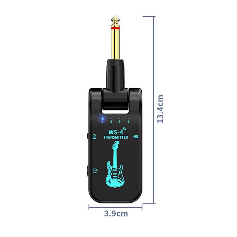 2.4G Wireless Guitar System - Rechargeable Guitar Transmitter & Receiver For Electric Guitar & Bass, Plug & Play, Low Latency