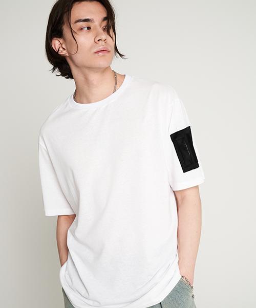 Tener Tnr Sleeve Pocket Round T-Shirt White White/F