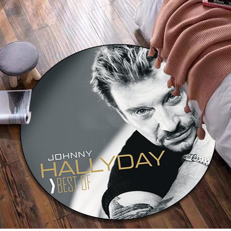 Johnny Hallyday Runder Teppich - Büro Dekorativer Teppich Für Wohnzimmer Schlafzimmer Fußmatte Bodenteppich Computerstuhl Bereichsteppich
